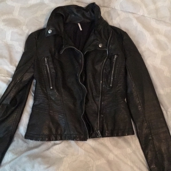 Free People Jackets & Blazers - Free People Vegan Leather Size 2 Jacket